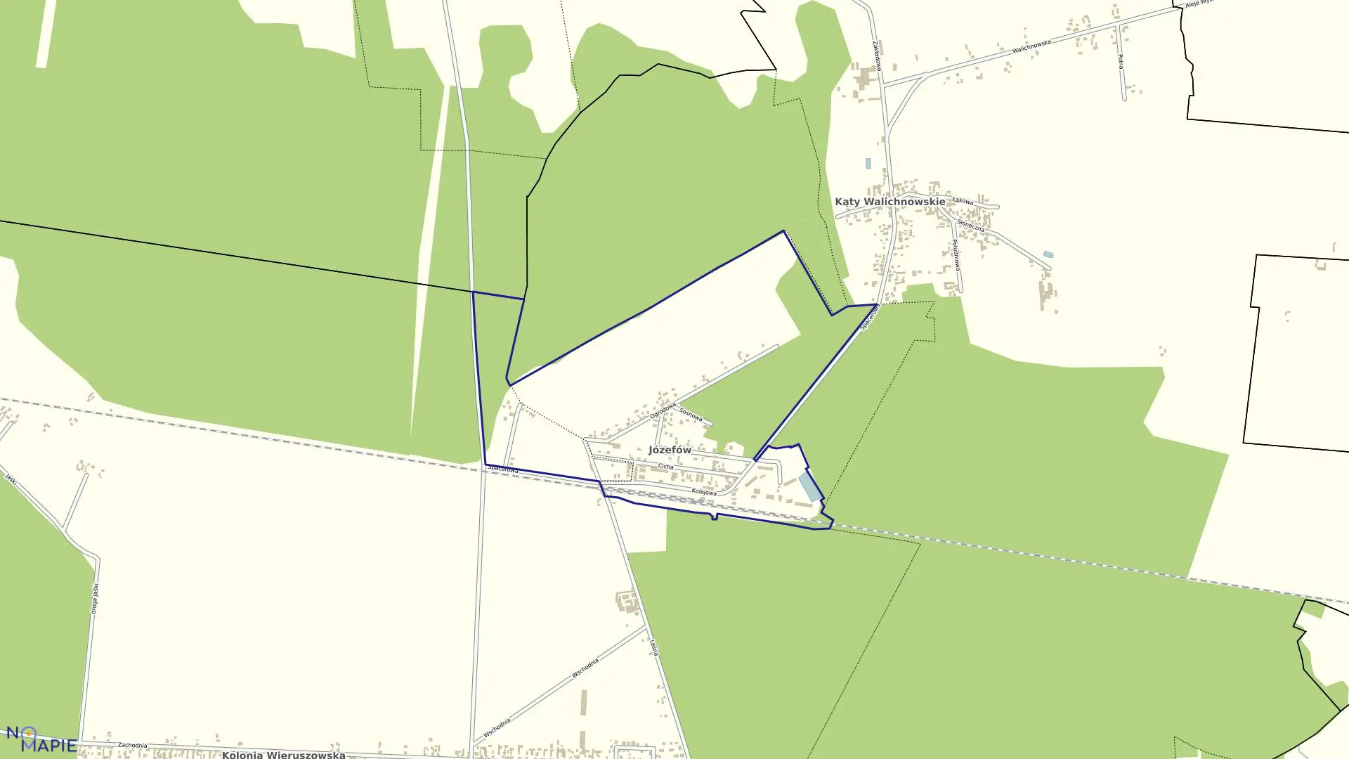 Mapa obrębu JÓZEFÓW w gminie Czastary